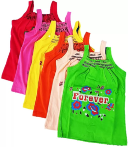 Bodysuit Slip For Kid Girls (Multicolor, Pack of 6)
