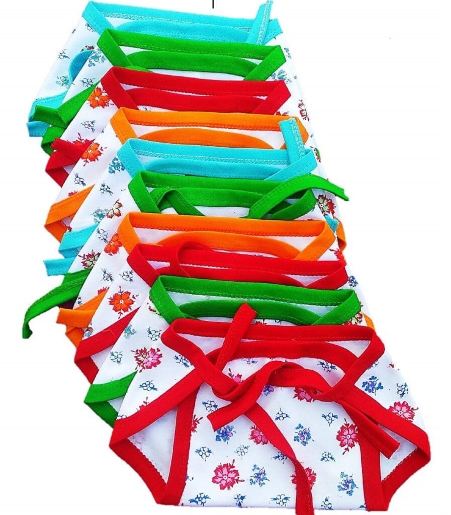 SUNUO Washable Reusable Multicolour Hosiery Cotton Diapers for Newborns (0-6 Months)
