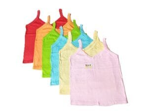 SUNUO Girls' Assorted Cotton Kids Camisole Pack of 6 Multicolour
