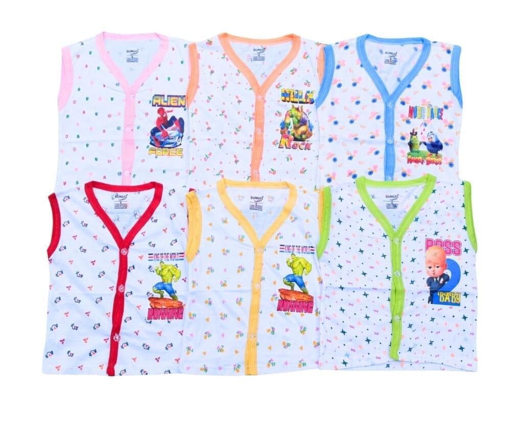 Kids vest for summer (pack of 6) (White)