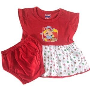 Sunuo Baby Girl A-Line Cotton Dress Frock combo