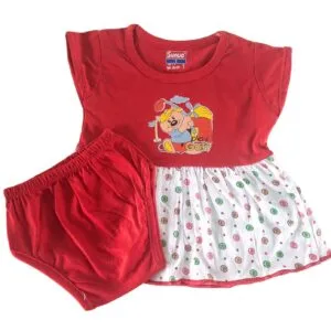 Sunuo Baby Girl A-Line Cotton Dress Frock combo
