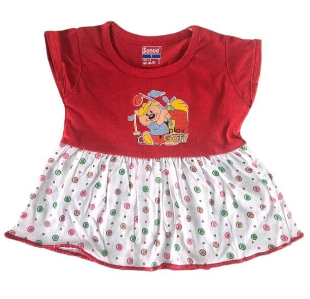 Sunuo Baby Girl A-Line Cotton Dress Frock combo - Image 10